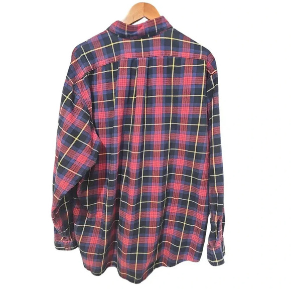 Daniel Cremieux Plaid Button-Down Flannel Shirt Red Black Size XL - Picture 2 of 4